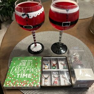 Festive Santa Wine Glass Set from Pier 1